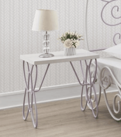 Priya II White & Light Synthetic Leather Purple Finish Bench