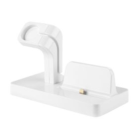 Charging Stand Dock Station Charger Holder for Apple Watch Series iPhone 11/X/8/8Plus/7 (Color: White)