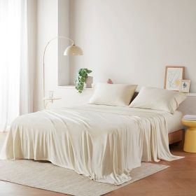 Cotton Blend Jersey Knit All Season Sheet Set Queen (Color: as Pic)