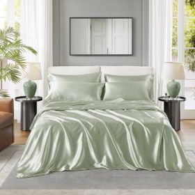 Satin Luxury Sheet Set King (Color: as Pic)